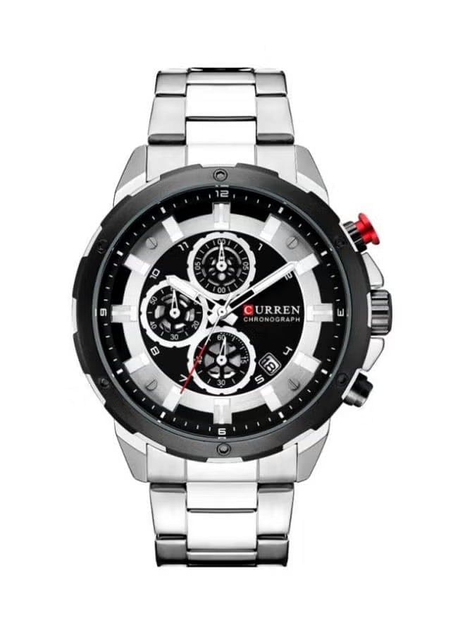 Men's Water Resistant Chronograph Watch 8323 - 46 mm - Silver