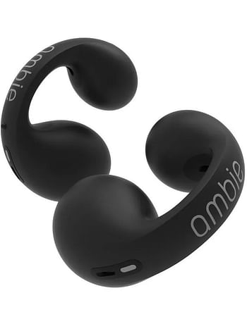 Ambie Sound Earcuffs AM-TW01 Earcuffs No Bunching Earphones Fully Wireless Bluetooth comfortable To Wear/Full Compatibility Ear-clip Type Wearing Large-Capacity Charging Immersive Stereo Sound Effect HF Level Sound Quality - Black