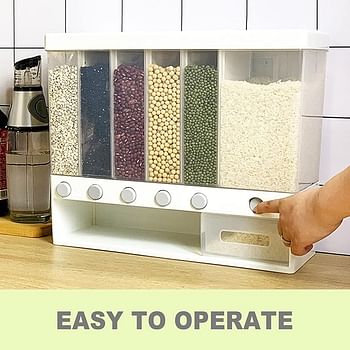 Kitchen wall mounted food dispenser, Rice Dispenser Storage Tank Cereal Boxes Rice Bucket Grain Moisture Proof Storage Kitchen Container Dry Food Countertop Bucket With Lid Whole Grains