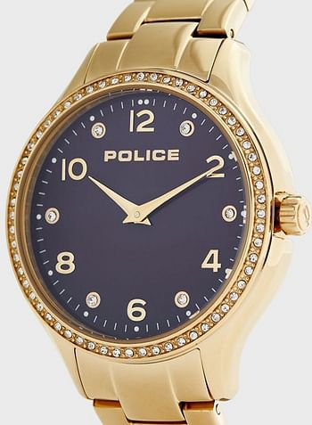 ساعة يد بعقارب لامعة P 14674BSG-46M للنساء POLICE