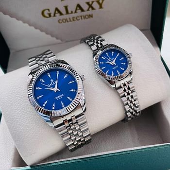 Galaxy Beautiful couple watches Fashion stainless steel chain watches pair of two