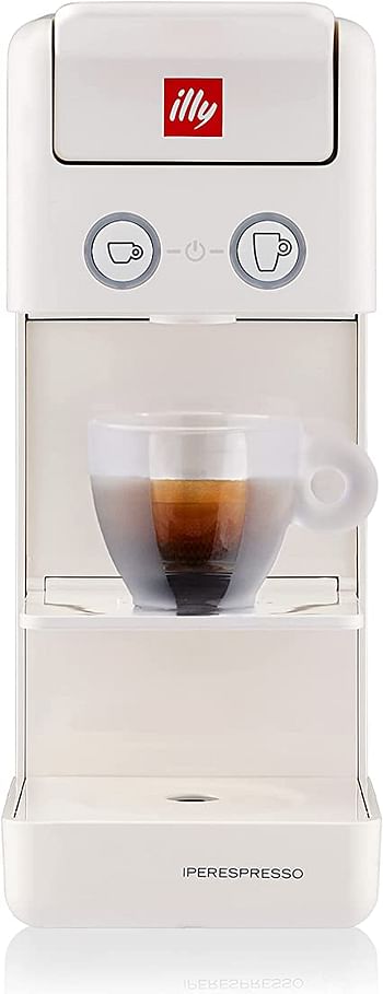 illy Coffee Maker Machine Y3.3 Iperespresso, Espresso & Filter Capsules Coffee Machine, Compact Design, White