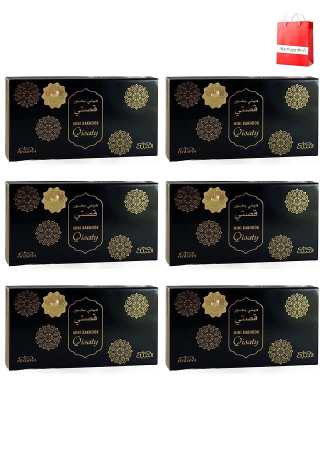 6Pcs Nabeel Mini Bakhoor Qisaty Incense 36 GM