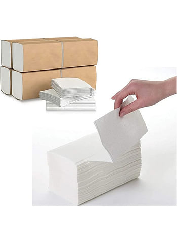 We Happy Best Quality Interfold Tissue Papers Washroom Disposable Hand Towel 3000 PCs Best to use in House, Offices, Hospitals or in Cars 150 Pcs X 20 Boxes