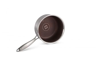 Edenberg 16CM SAUCE PAN WITH LID WINE HONEY COMB COATING - NON-STCK SCRATCH FREE Three layers, STAINLESS STEEL+ALUMINIUM+STAINLESS STEEL