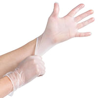 Powder Free Vinyl Disposable Clear Gloves 100 Pcs, Medium
