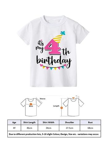 Its My 4th Birthday Party Boys and Girls Costume Tshirt Memorable Gift Idea Amazing Photoshoot Prop Pink