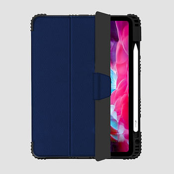 Max & Max Rugged Case For Apple Ipad 10.9" 10th Generation Drop Protection/Anti-Slip/Kids Friendly, Pencil Or Crayon Holder, Clear Transparent Back - Blue