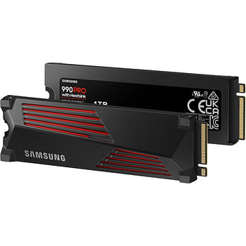 Samsung SSD 990 Pro With Heatsink PCIe 4.0 NVME M.2 1TB (MZ-V9P1T0GW) - Black