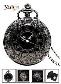 Yash Romanian Style Quartz Pocket Watches Collection Rom BLK LC