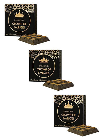 3Pcs Bakhoor Crown of Emirates Incense 40GMS