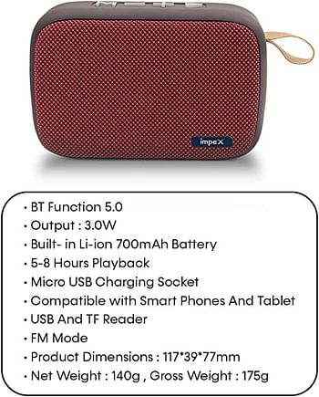 Impex BLUE BLAST 700mAh 3.0W Bluetooth Speaker (Multicolor)