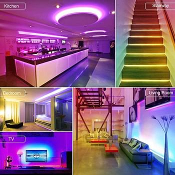 5M USB TV LED Strip Light with Remote Control 2pcs combo pack - 16 Vibrant Colors, Easy Manual Control, Adjustable Color Temperature for Stunning Home Entertainment Ambiance