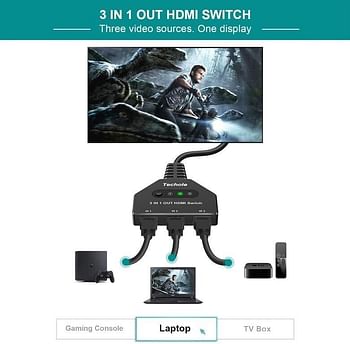 Techole  HS309-BK HDMI Switch 4K 3 in 1 Out, HDMI Splitter M16