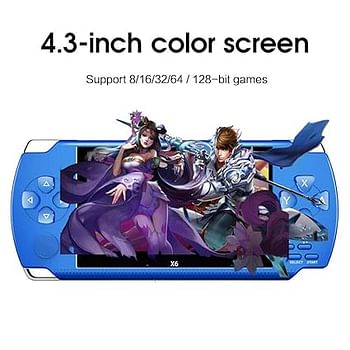 Portable Handheld Game Console 8gb 4.3 Inch Mp4 Player Video Game Console Free 1000 Games Ebook Camera Recording Gaming Consoles - Blue