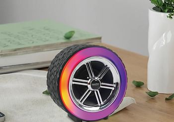 ASD X-502 Wireless Tyre Shape Speaker, Disco Series with RGB Light, TWS Support, 4 Hours Music Playtime, TF Card Slot