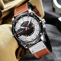 CURREN 8374 Luxury Fashion Casual Sport Watches for Men Leather Wrist Watch Man Clock Fashion Men Wristwatch