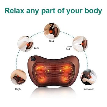 Multifunction Home Car Electric Body Massager Pillow Infrared Acupressure Shiatsu Neck Pain Relief Massage Machine Tool