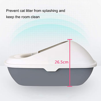 Open Cat Toilet Anti-Spattering Toilet Grey - 56x42x26.5cm