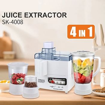 SK-4008 Household Juice Extractor 800W Strong Power Multifunction Blender Grinder 1500ML Large Capacity