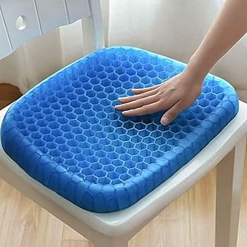 Egg Gel Seat Cushion Ergonomic Breathable Design Pressure Relief Sitter Tailbone Pain Sciatica Pain Back Pain Silicon Seater Cushion Chair Pad with Non-Slip Cover for Home Office Car