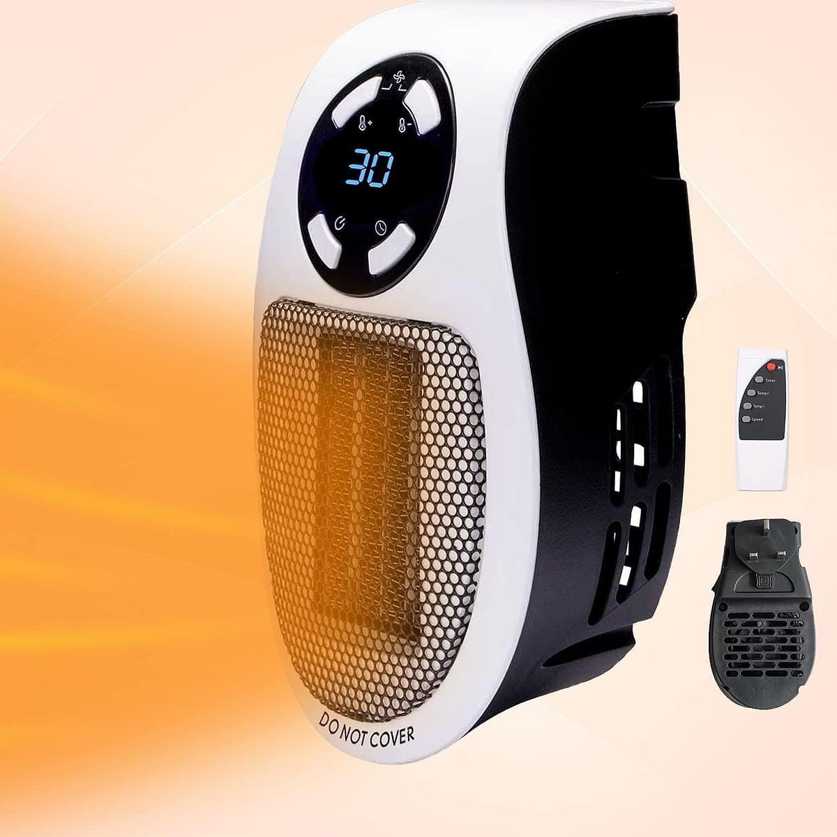 Generic Electric Fan Heater, 500W Space Heater with Adjustable Thermostat and Timer and Led Display