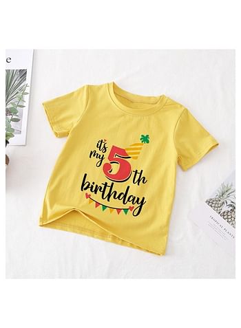 Its My 5th Birthday Party Boys and Girls Costume Tshirt Memorable Gift Idea Amazing Photoshoot Prop Yellow