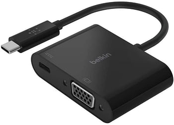 Belkin - USB-C to VGA 60W Power Delivery - Black