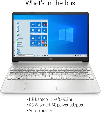 HP 15  Laptop AMD Ryzen 15-ef0022nr 7 3700U Processor 8 GB RAM 256 GB SSD HD Display Windows 10 Home - Natural Silver