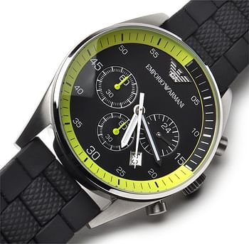 Emporio Armani AR5865 Men's Watch Chronograph Black Dial - Black