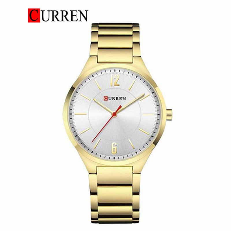 CURREN 8280 Original Brand Stainless Steel Band Wrist Watch For Men gold