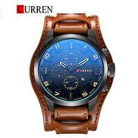 CURREN 8225 Original Brand Leather Straps Wrist Watch For Men Brown/Black