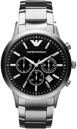 Emporio Armani Men's Ar2434 Dress Silver Watch Black 43