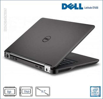 Dell latitude E7450 - 5th Gen Core i7 -16GB Ram-256GB SSD-14'' FHD Display-HDMi-USB 3.0-Ethernet Port-Win 10 pro Licensed-Black