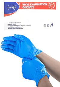 Powder Free Vinyl Disposable Blue Gloves 100 Pcs