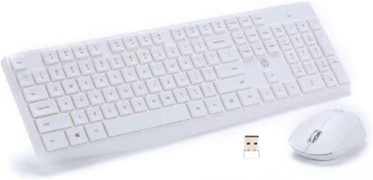 HP Wireless USB Keyboard and Mouse Combo CS10 - White .