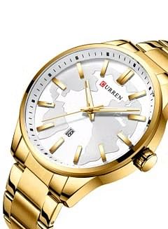 CURREN Men's Waterproof Stainless Steel BAnd Quartz Watch 8366 - 46 mm - Gold