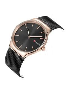 CURREN Men's Water Resistant Analog Watch 8256 Black Rose Gold