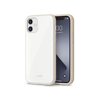 Moshi iGLAZE Apple iPhone 12 Mini Case - Slim HardShell Cover, Drop Protection, Durable Hybrid Construction w/ Snapto System, Wireless Pass-Through Charging Compatible - White