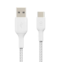بيلكين - كابل مضفر من USB-C إلى USB-A بطول 1 متر - أبيض