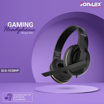 SONILEX SLG-1038HP Wireless Gaming Headphone with Mic Over Ear for for Games E-Learning Virtual Meeting