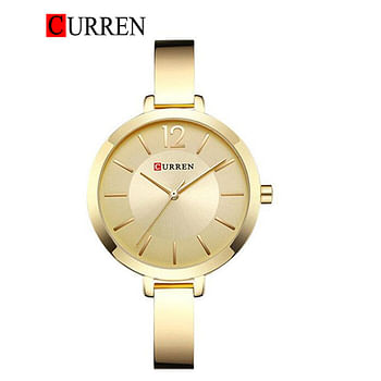 Curren 9012 Original Brand Stainless Steel Band Wrist Watch For Women / All Gold