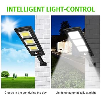 Solar LED Wall Lamp with Motion Sensor Outdoor Lights with Remote Control for Outdoor Garden Waterproof