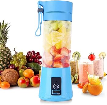 Mini Portable Rechargeable Blender Practical 6 Blades (Blue)