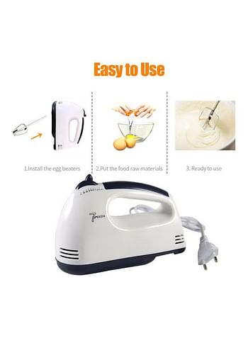 7 Speed Stainless Steel Whisk Automatic Electric Egg Beater With EU Plug 0 L MH1074 White