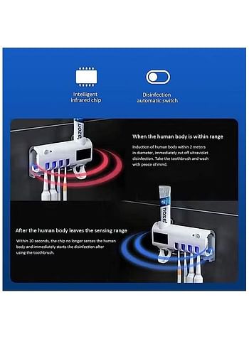 Wall Mounted UV Toothbrush Holder With Sterilizer Function White