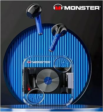 Monster XKT01 Wireless In-Ear Headphones Dual Modes For Music And Gaming -Black , Blue