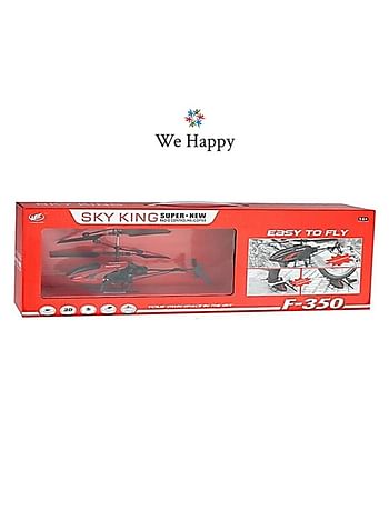 Sky King F350 2.5 Channel Remote Control Helicopter Outdoor Toy For Kids 14+ Years Red