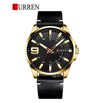 CURREN 8371 Original Brand Leather Straps Wrist Watch For Men With Brand Box