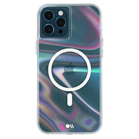 CASE-MATE iPhone 13 Pro - فقاعة صابون مع MagSafe ومضاد للميكروبات - قزحي الألوان